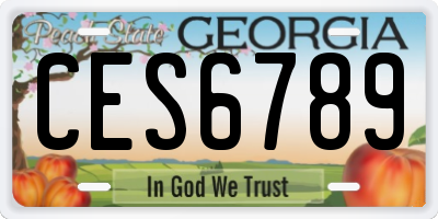 GA license plate CES6789