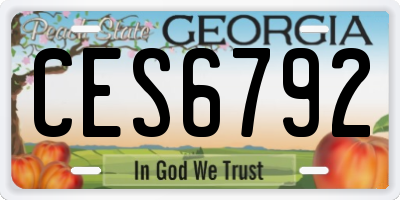 GA license plate CES6792