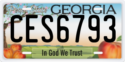 GA license plate CES6793