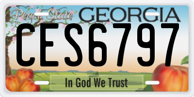 GA license plate CES6797