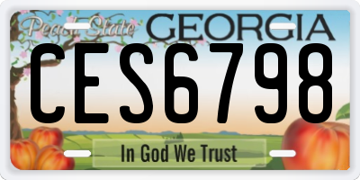 GA license plate CES6798