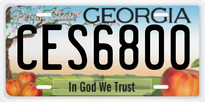 GA license plate CES6800