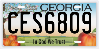 GA license plate CES6809