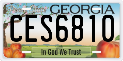 GA license plate CES6810