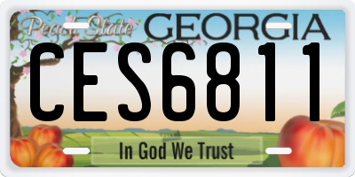 GA license plate CES6811