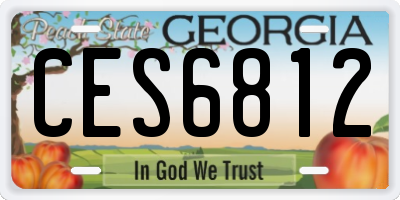 GA license plate CES6812