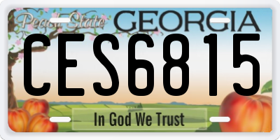 GA license plate CES6815