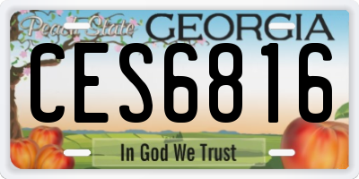 GA license plate CES6816