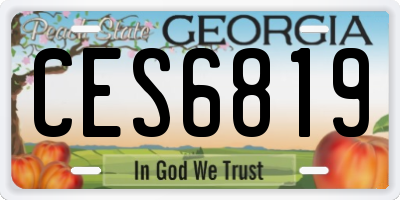 GA license plate CES6819
