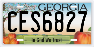 GA license plate CES6827