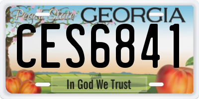 GA license plate CES6841
