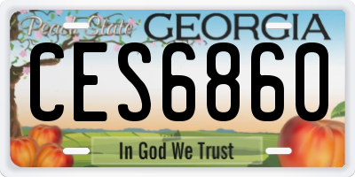 GA license plate CES6860