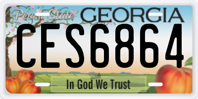 GA license plate CES6864
