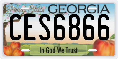 GA license plate CES6866