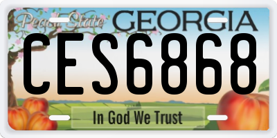 GA license plate CES6868