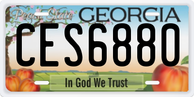 GA license plate CES6880