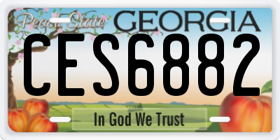 GA license plate CES6882