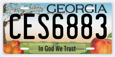 GA license plate CES6883