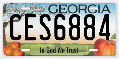 GA license plate CES6884