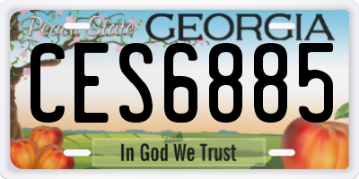 GA license plate CES6885
