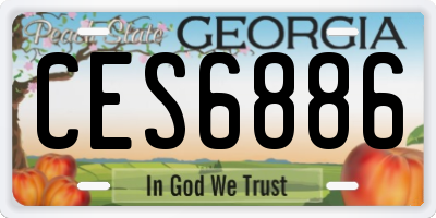 GA license plate CES6886