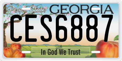 GA license plate CES6887
