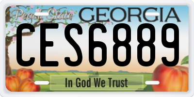 GA license plate CES6889
