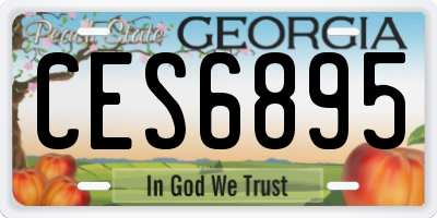 GA license plate CES6895