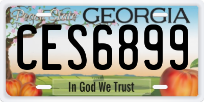 GA license plate CES6899