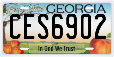 GA license plate CES6902