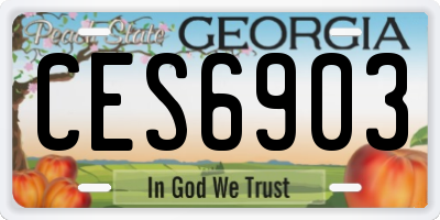 GA license plate CES6903