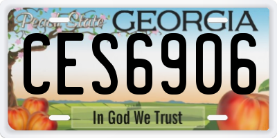 GA license plate CES6906