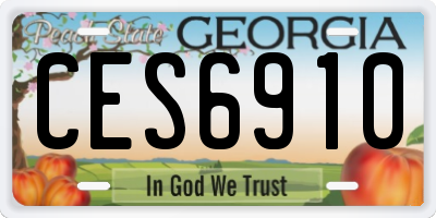 GA license plate CES6910