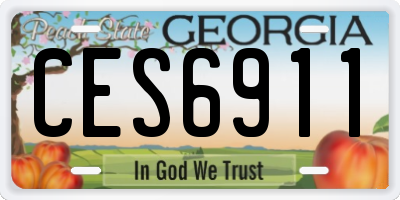 GA license plate CES6911