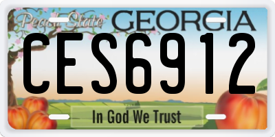 GA license plate CES6912