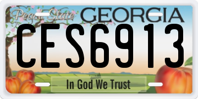 GA license plate CES6913