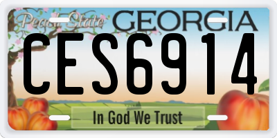 GA license plate CES6914