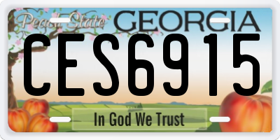GA license plate CES6915