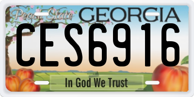 GA license plate CES6916