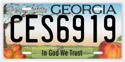GA license plate CES6919