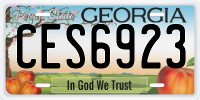 GA license plate CES6923