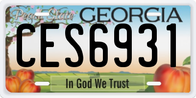 GA license plate CES6931