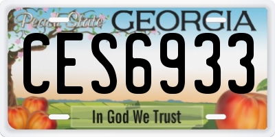 GA license plate CES6933