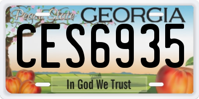 GA license plate CES6935
