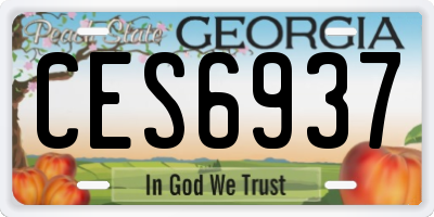 GA license plate CES6937