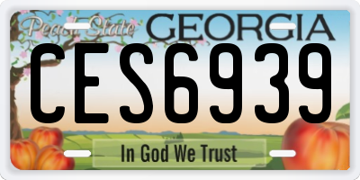 GA license plate CES6939
