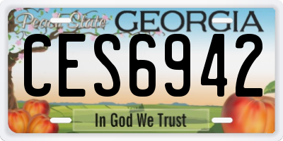 GA license plate CES6942
