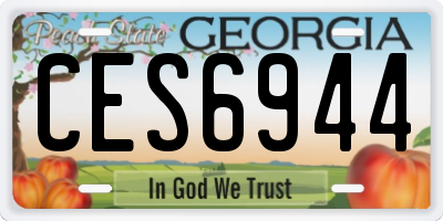 GA license plate CES6944