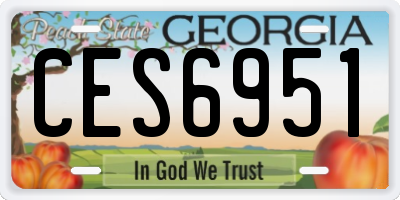 GA license plate CES6951