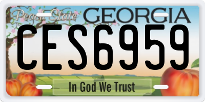 GA license plate CES6959